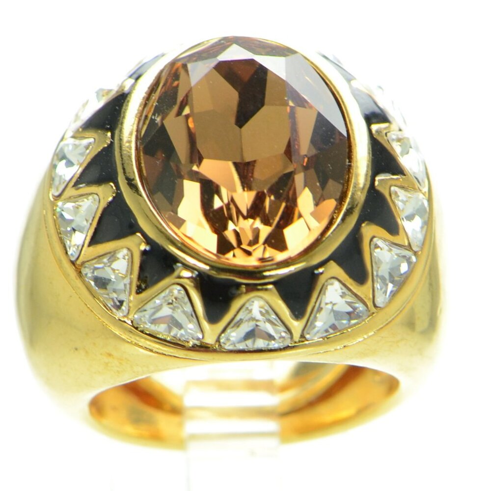 Kenneth Jay Lane Kjl Crystal Cocktail Ring - image 3